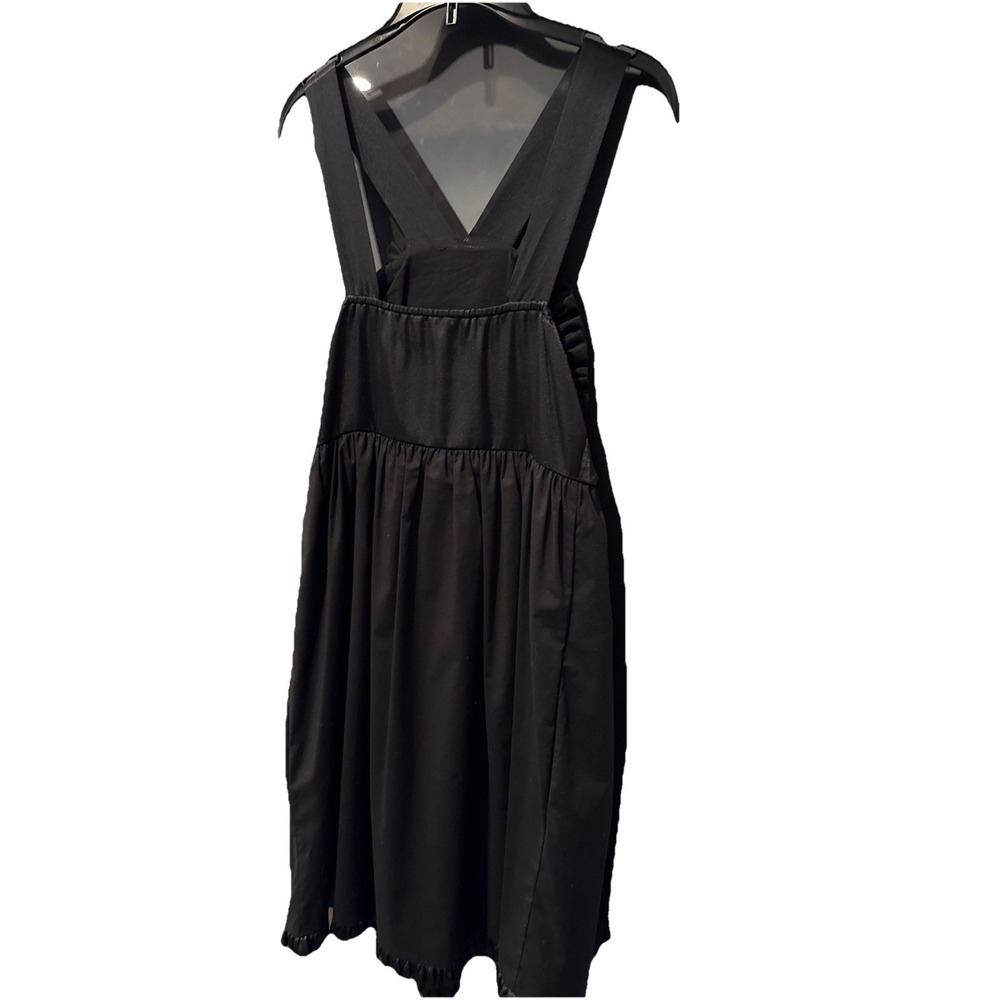 Burlapp S Black Silk Dress Tie Tiered Ruffle - Picture 2 of 3